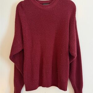 Elegant Women's Burgundy Knit Sweater